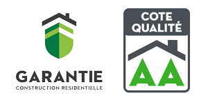 Logos de la Garantie de construction résidentielle et de la cote Qualité AA
